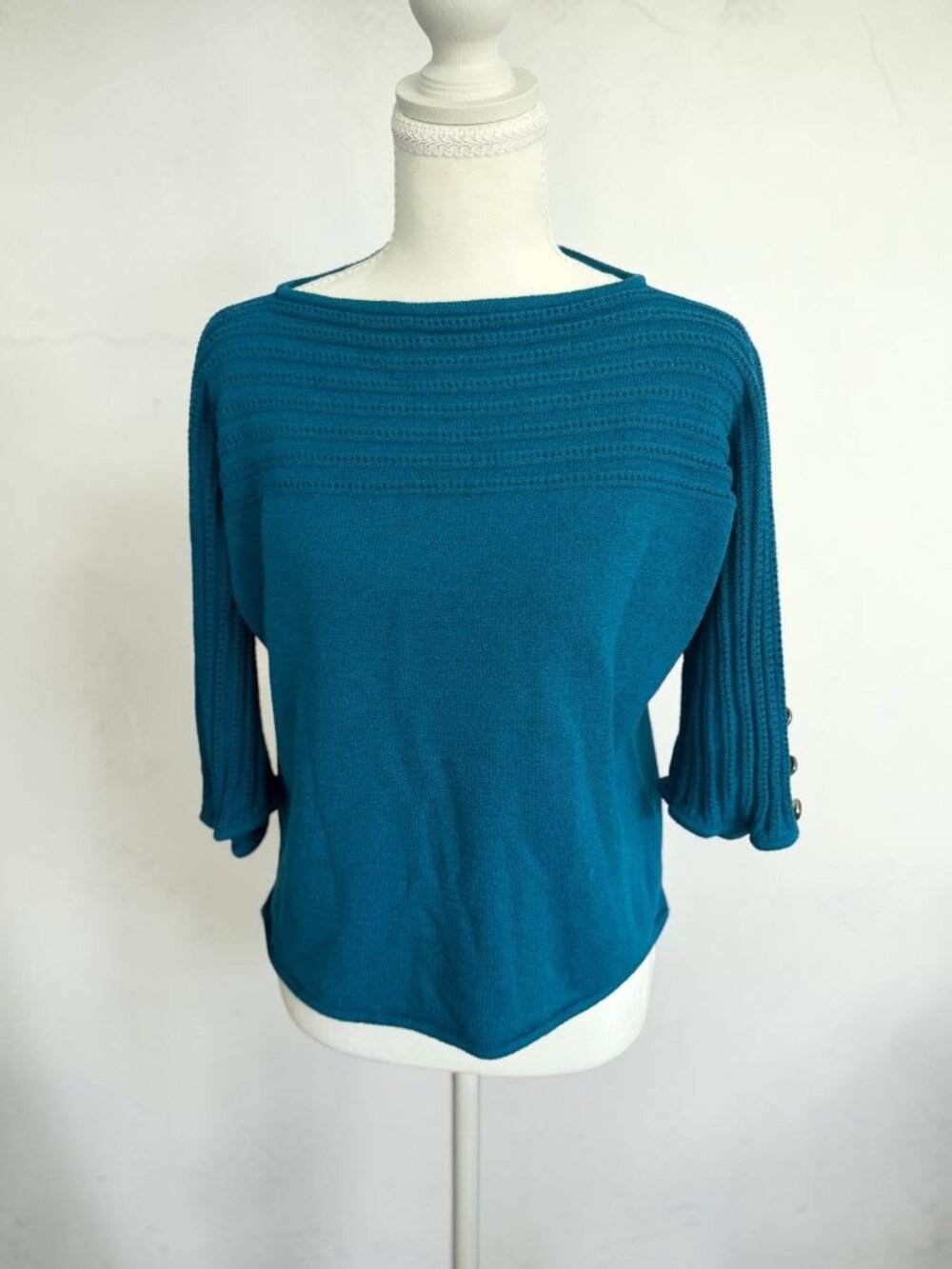 ST JOHN Knit Turquoise Sweater Size XS Womens
